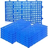 Colingmill 10 Pcs 23.6 x 11.8 x 1.18 Inch Plastic Pallets for Basement Storage Lightweight Moisture-Proof Floor Waterproof Storage Grid Pad for Ventilation Garage Supermarket Outdoor (Rectangle)