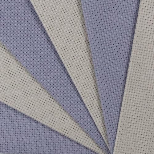 Image of KCS 4 /6 pc of 12 inch x 18 inch(30cmx45cm) 16 Count Cotton Aida Cloth Cross Stitch Fabric (6 pc,Pearl Grey+Light Steel Grey)