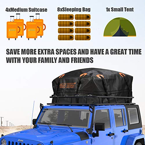 Rooftop Cargo Bag - (14.7 Cubic Feet) Heavy Duty Roof Bag - 100% Waterproof Excellent Quality Car Top Carrier Bag Fits All Cars with Rack - Roof Top Car Bag, 1 Year Warranty - Thumbnail 4