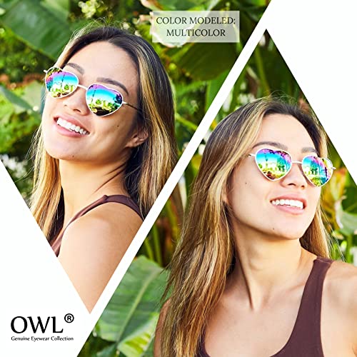 OWL 3Pcs Heart Sunglasses for Women UV400 Protection Colored Lens Metal Frame Heart Shaped Sunglasses Women Heart Glasses2