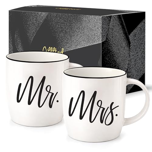 Triple Gifffted Mr und Mrs Tassen Set Geschenke Ideen Paare Weihnachten, Partnertassen Männer...