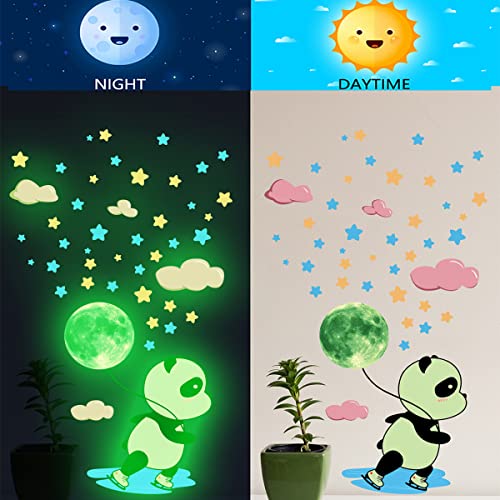 Vinilos decorativos luminosos de panda para pared, 38 piezas miniatura 2
