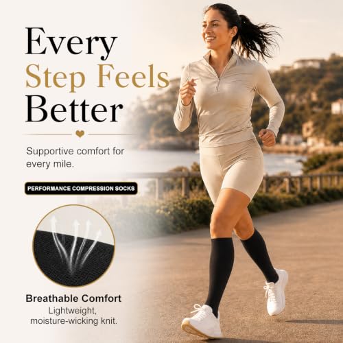 Image of Laite Hebe 4 Pairs-Compression Socks for Women&Men Circulation-Best Support for Nurses,Running,Athletic