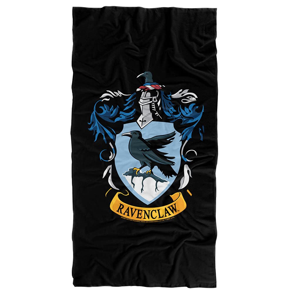 LOGOVISION Harry Potter Ravenclaw Crest Black Officially Licensed Beach Towel 30" X 60"