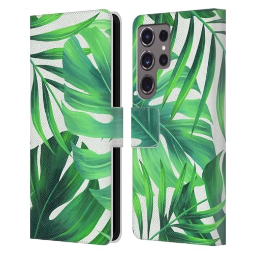 Carcasa tipo libro Samsung Galaxy S24 Ultra Haroulita hojas verdes con soporte