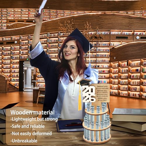 Image of Suyeah 2026 Graduation Gift Money Holder, Unique Greeting Cards Cash Holder Cash Gift, Double-Layer Money Cake with 25 Holes for Cash Congrats Graduation Party Supplies