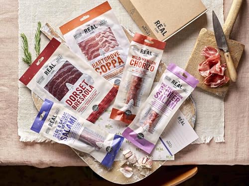 The Real Cure Charcuterie Hamper – Dorset Letterbox Charcuterie - 5 Award-Winning Cured Meat Selection - British Charcuterie Gift Box for Foodies, Men, Women and Couples