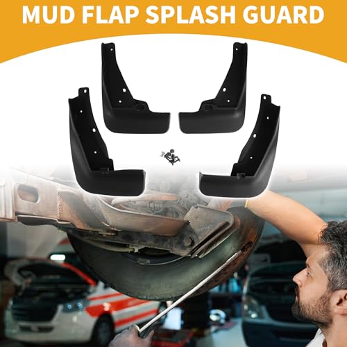 Image of Mud Flap Splash Guard - Car Front & Rear Side Mud Guards - for Volkswagen Tiguan R-Line 2019-2023 Plastic Black with Mount Accessories - 1 Set