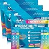 HydroMATE Electrolyte Powder Variety Pack Bulk Hydration Packets Low Sugar 90 Count