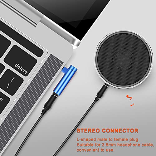 Adaptador de audio ASHATA 3.5mm ángulo 90 grados macho a hembra miniatura 6