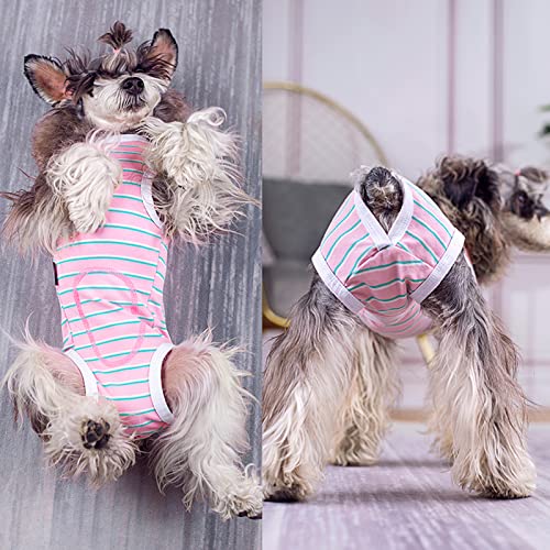 Image of Dog Recovery Suit After Surgery,Dog Surgery Recovery Suit for Abdominal Wounds,Dogs Onesie,Neuter for Male /Female Dogs Anti-Licking Substitute Elizabethan(DRS01-Purple-L)