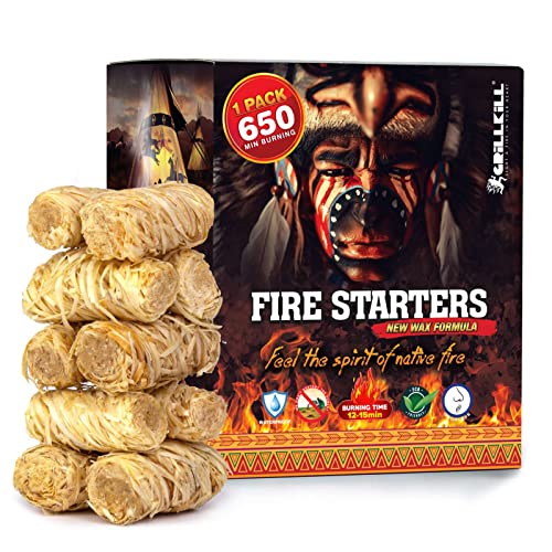 New 2023 Fire Starters Indoor/Outdoor Eco Friendly Odorless Natural 12-15 Min Burn For Bbq Campfire Fireplace Wood Pellet Stove Grill Charcoal Chimney Pizza Oven Camping Pit Fire Sticks 50+ Firelights #TOP1
