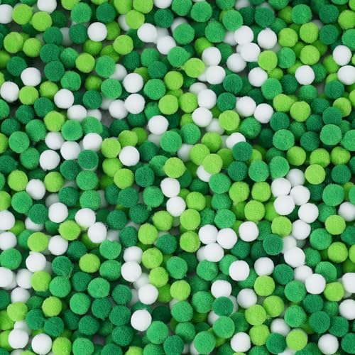 Pompons verts 10mm loisirs créatifs en polypropylène pour customisation textile