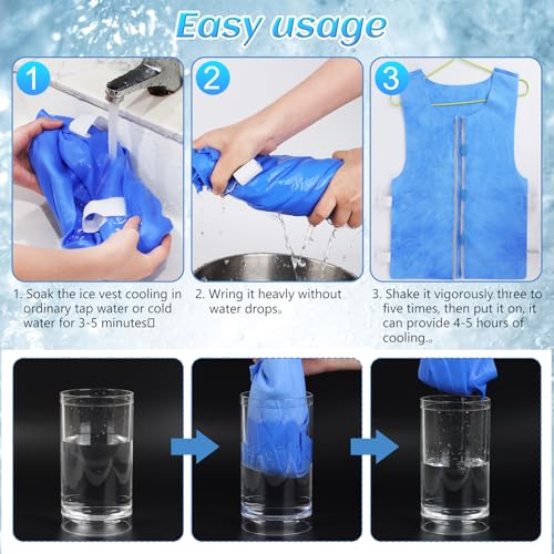 Image of Cooling Vest for Men & Women - Water Activated Cooling Vest for Extreme Heat, Reusable PVA Safety Construction Work Vest for Outdoor Sports, Running, Fishing, No Ice Packs Needed