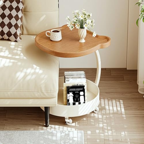 Petite table d'angle de chevet meuble de salon compact bruin