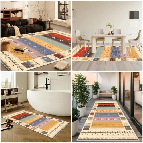 Alfombra de cocina de 60 x 130 cm lavable y antideslizante de pelo corto para comedor 8