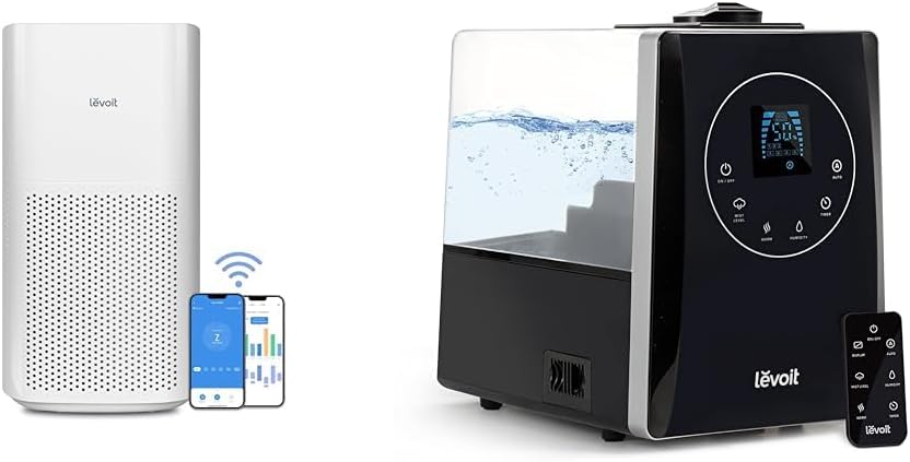 LEVOIT Air Purifiers for Home Large Room, Covers Up to 3175 Sq. Ft, Smart WiFi and PM2.5 Monitor & LV600HH 6L Warm and Cool Mist Ultrasonic Humidifier