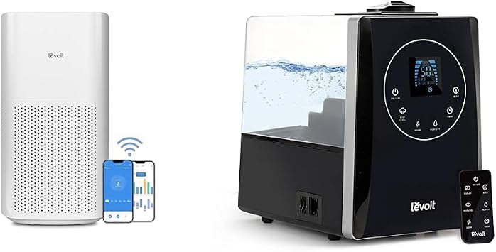 LEVOIT Air Purifiers for Home Large Room, Covers Up to 3175 Sq. Ft, Smart WiFi and PM2.5 Monitor & LV600HH 6L Warm and Cool Mist Ultrasonic Humidifier