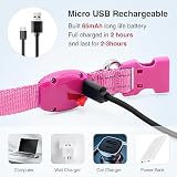 Wiederaufladbares LED-Welpenhalsband, YFbrite LED-Katzenhalsband, Bequem Leuchtende Welpenhalsbänder, Verstellbares Reflektierendes Welpen-Gehlichthalsband für Sicherheit (Rosa, XS)
