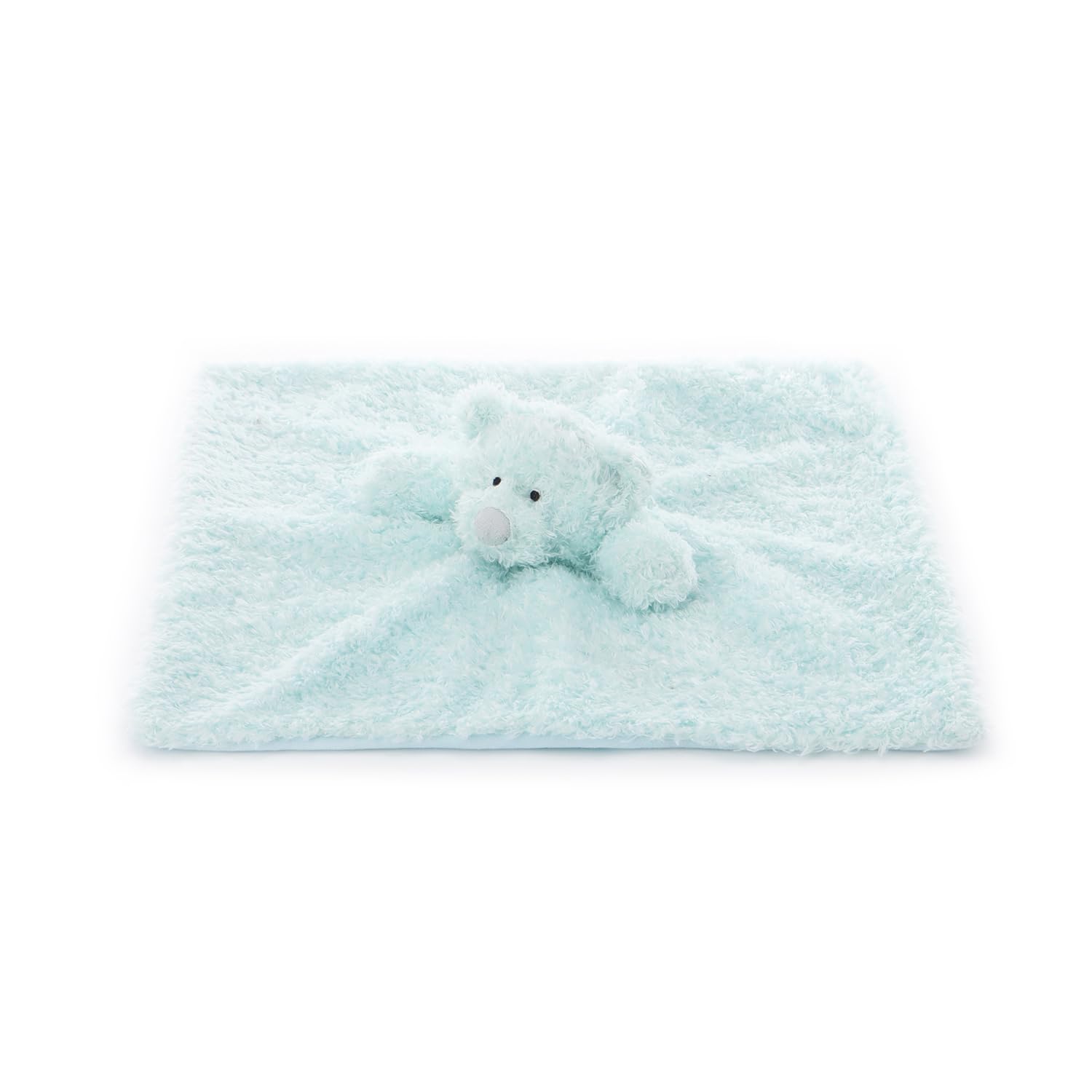 Apricot Lamb Sky Blue Peach Bear Cute Comforter Plush Security Blanket for Baby Boy and Girl Cuddly Lovey for Infant and Toddlers Sky Blue 14x14 Inches - Image 4
