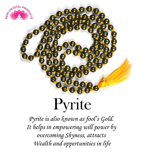 Image of Reiki Crystal Products Natural Reiki Feng-Shui Mala Necklace 6 mm Crystal Stone 108 Bead Jaap Mala for Men and Women