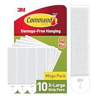 Command Picture Hanging Strips, White, X-Large, 10 Pairs (20 Strips) - For Pictures, Frames, Mirrors, Wall Decor - Damage Free Hanging