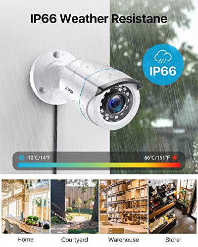 Grabadora DVR de 8 canales y 4 cámaras de vigilancia CCTV para exterior con disco duro de 1TB 4