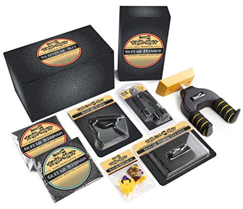 Rockjam Universal Guitar Accessories Super-Kit With Hanger, Capo, Electric & Acoustic Strings, Tuner Multi-Tool, Plectrums & Pick Holder (Rjacc01) #TOP1