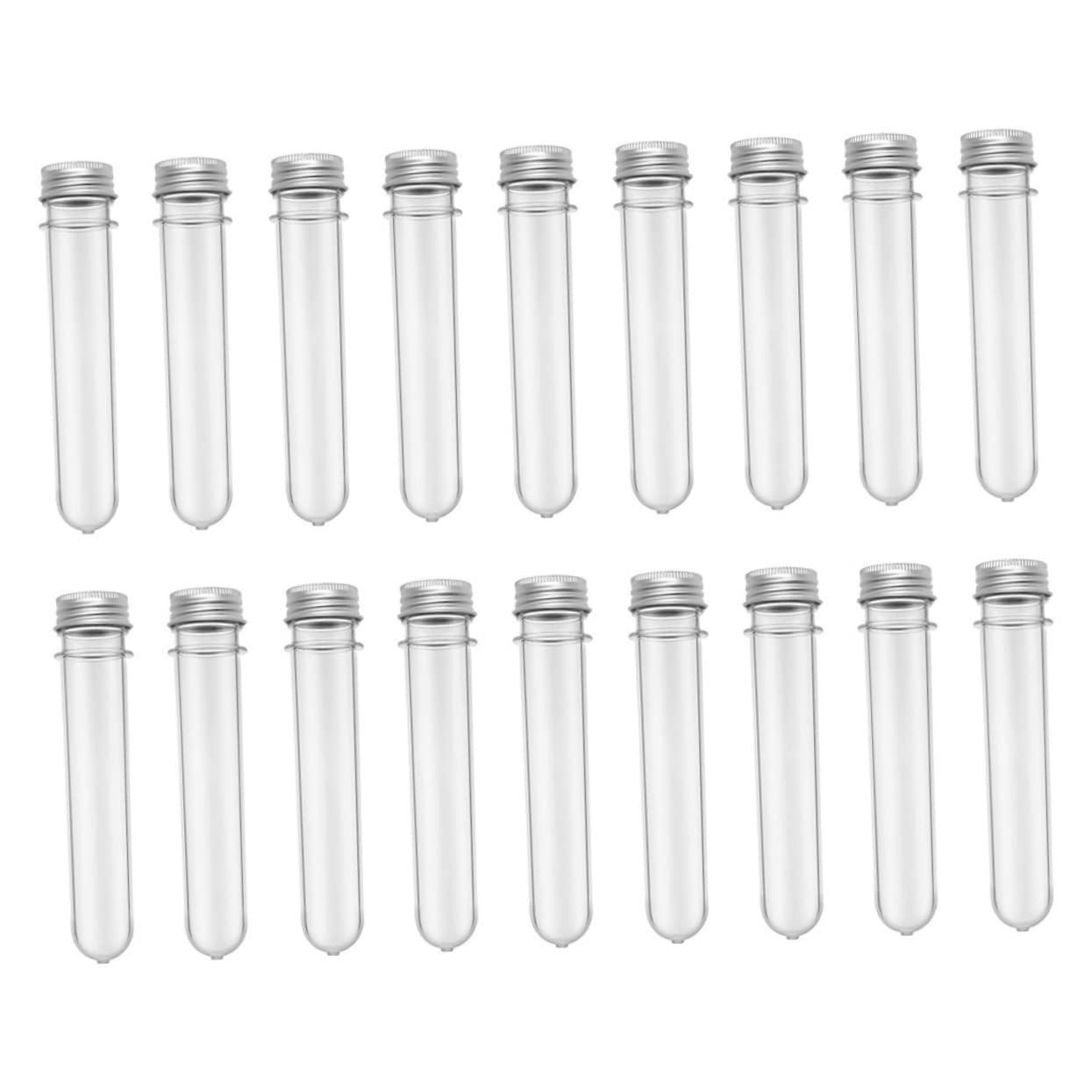 SHERCHPRY 50 Piezas Botellas de Tubo de Ensayo Transparentes de Pet para Dulces y Baño para Almacenamiento y Laboratorio
