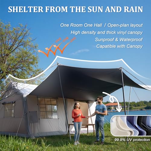 Carpa inflable grande 13x10 para camping 8-10 personas 4 estaciones miniatura 7