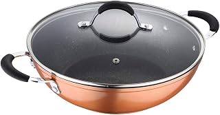 BERGNER Infinity Chefs Forged Aluminium Non-Stick Kadai with Glass Lid (24 cm, 2.1 Litres, Induction Base, Copper)