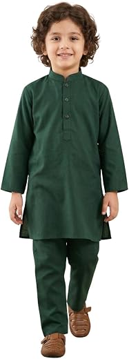 AJ DEZINES Boys Cotton Full Sleeve Solid Printed Kurta Pajama Set for Kids - Ethnic wear | Special Occasion & Traditional ...