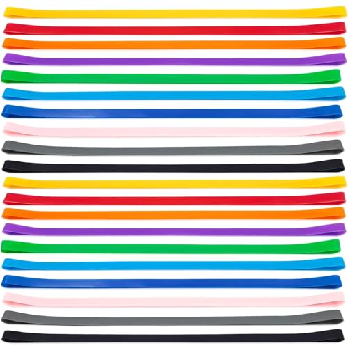 HoAhaMay 20 pcs Bandas Elásticas Anchas,Bandas Elásticas de Silicona Grandes,Bandas Elásticas para el Hogar,Bandas Elásticas de Colores Reutilizables para Oficina,Hogar,Material Escolar(10 Colores)