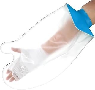 Ymapinc Protector de ducha para brazo, protección contra yeso, resistente al agua, brazo para adultos, guante de ducha postoperatorio, reutilizable, protector de manos suave y cómodo, protección de