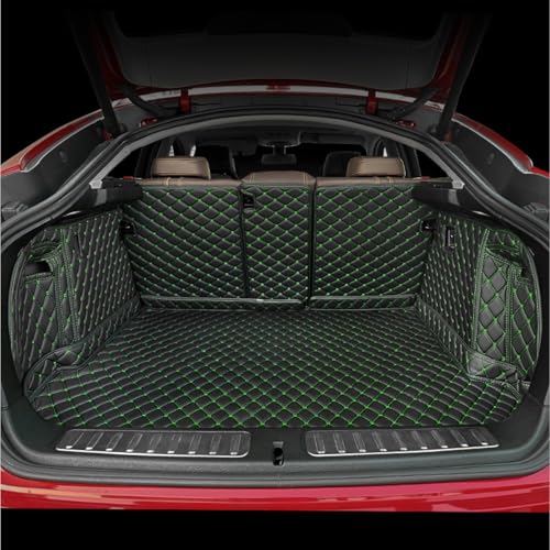 Custom Fit Cargo Liner & Backrest Mat for Kia PEGAS 2017-2019, All-Weather Protection PU Leather Trunk Mat, Waterproof Full Coverage Trunk Liner, Car Interior Accessories