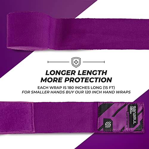 Sanabul Elastic Professional 180 Inch Handwraps For Boxing Kickboxing Muay Thai Mma (Purple, 180 Inch) #TOP3
