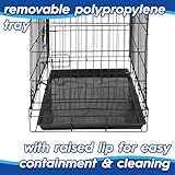 2 Door Metal Dog Crate with Removable Tray - Small - 1x Heavy Duty Folding Foldable Portable Collapsible Indoor Car Travel Training Cage Bed Carrier Furniture - Black - by Harbour Housewares - Image 7