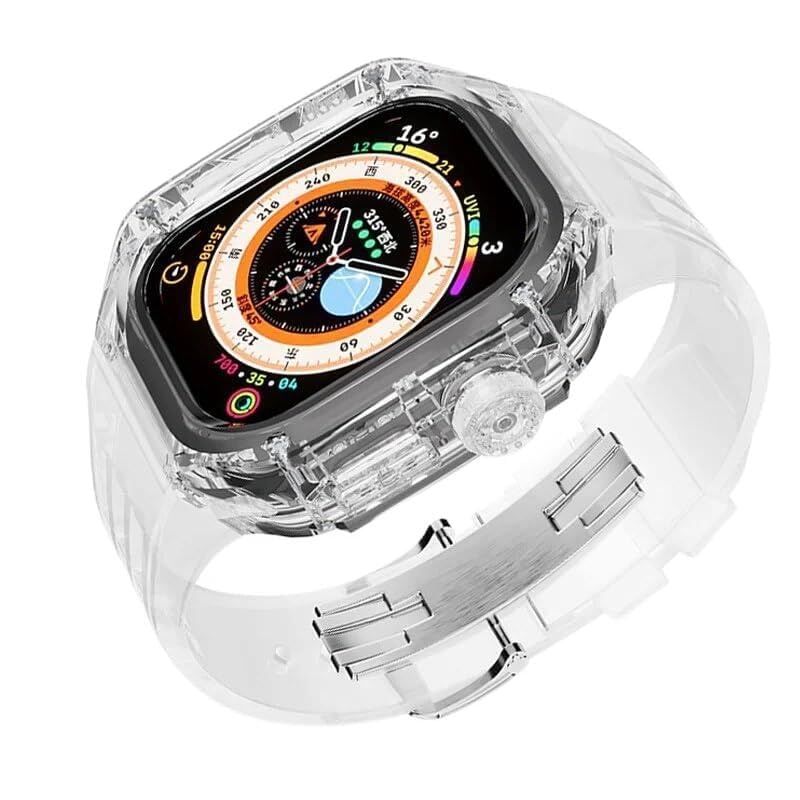 Kit de rénovation Iwatch SE 44mm avec boîtier transparent et bracelet en caoutchouc S3YT8U