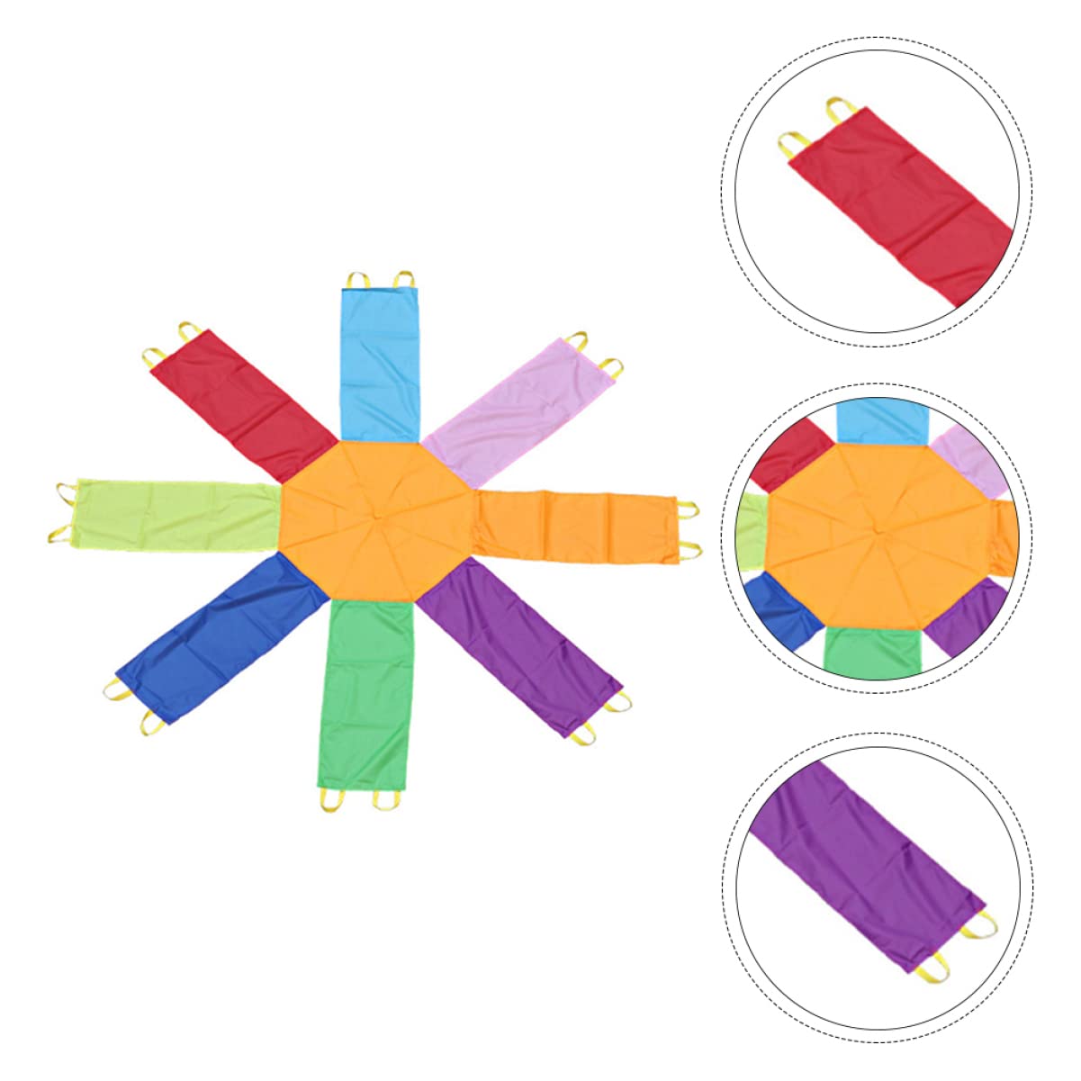 Kisangel 1Pc Rainbow Umbrella Coordination for Fun Outdoor Activity to Develop Hand Strength Hand Eye Coordination Material for Group Play Parent Interaction