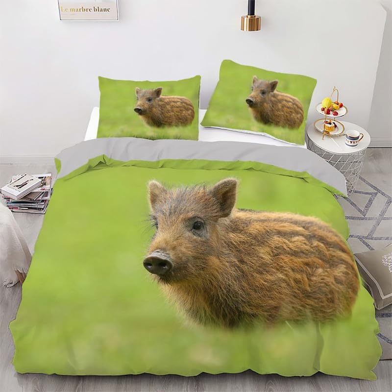 Funda nórdica de jabalí verde claro de 155x220cm como regalo de cumpleaños infantil