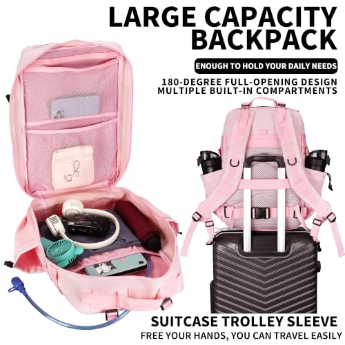Image of Military Tactical Backpack 45L /25L 3 Day Assault Pack Molle Daypack Hiking Backpack for Men and Women (Pink, 45L)