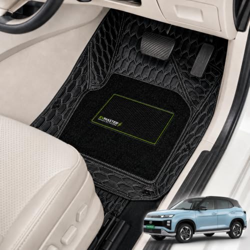 Image of EV MASTER 7D Car Floor Mats for Hyundai Creta Hybrid (2026 Onwards) Complete Set | All Weather | Anti-Slip | Luxury Premium Car Mat | Full Coverage | Custom Fitted Car Foot Mats