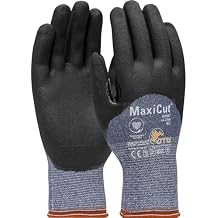 ATG 44-3755/XS Maxicut Ultra, Blue 15G Eng Yarn, Black 3/4 Dip Microfoam Nitrile, A3 Blue
