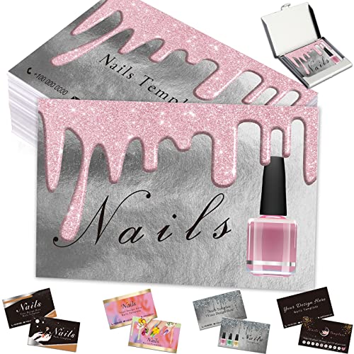 WBgjsnklbnl Tarjetas de visita personalizadas con logotipo, código QR, tarjetas de uñas personalizadas 1000 500 200 100 para pequeñas empresas, impresión de doble cara