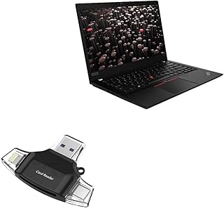 BoxWave Smart Gadget Compatible with Lenovo ThinkPad P14s (20Y1) - AllReader SD Card Reader, microSD Card Reader SD Compact USB - Jet Black