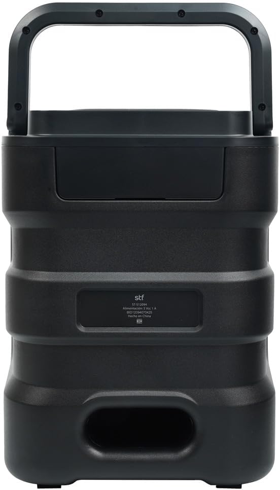 Артка view of STF Allure speaker showing the product label and bass port.