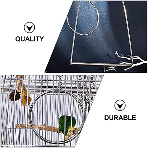 iplusmile Vogelaccessoire 1 set vogelspeelschommel duurzame papegaaienstandaard grappige speelring (zilver) - Afbeelding 8