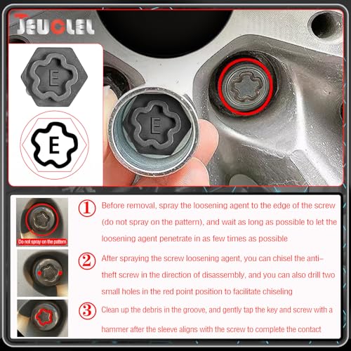 Image of 22PCS Wheel Locking Nut Key Kit Compatible with Audi 2002-2012 | Wheel Lock Nut Socket Adapter Set, Anti-Theft Lug Removal Tool, Anti-Theft Screw Remover, Repair Tool, Tyre Fitting, garage