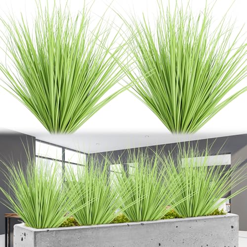 QWORK® 16 Pezzi piante finte da esterno, pianta verdi artificiali, per decorazione, cassette per fiori, giardino