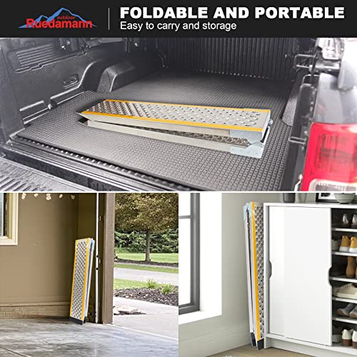 Ruedamann 78.7" L × 8.5" W, 600 Lbs Capacity, Foldable Aluminum Loading Ramp, Atv Utv Ramp,Portable Motorcycle Ramp,Truck Ramp For Dirt Bikes,Quads,Lawn Mowers,Snow Blowers Etc,1 Pc #TOP6